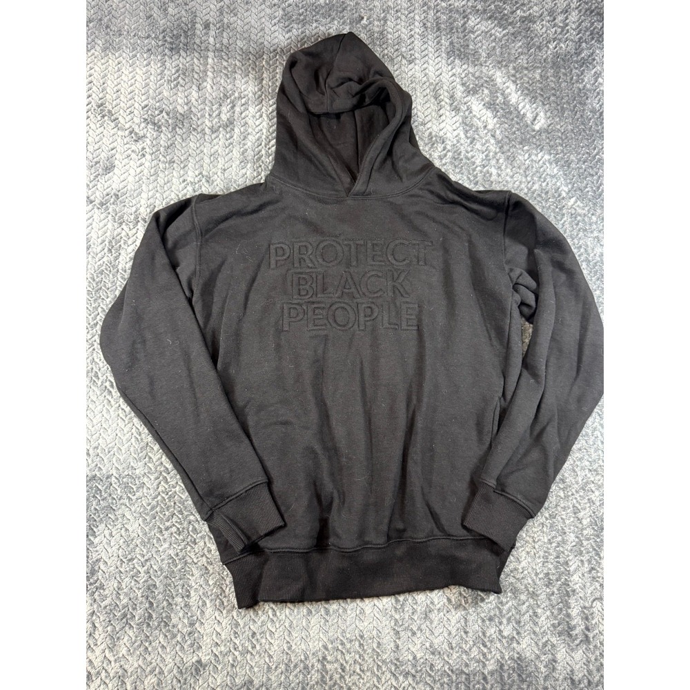 Cise Protect‎ Black People Hoodie Mens M Fleece Lined Cotton Dark Wash Pullover